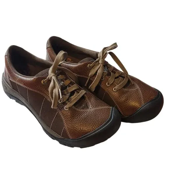 Keen Women's Presidio Sneakers Shoes Hiking or Trail Shoes Brown Leather sz 11 - Picture 2 of 12